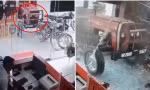 Ấn Độ: Chiếc máy kéo đang đỗ bỗng tự khởi động, lao vào cửa hàng