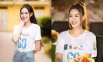 Diện trang phục giản dị, Hoa hậu Đỗ Thị Hà vẫn hút trọn sự chú ý bởi nhan sắc trong veo