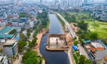 Đập dâng giữ nước đầu tiên trên sông Tô Lịch đã thành hình