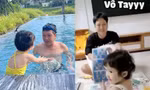 Thực hiện thử thách với con gái, danh hài Trường Giang lần đầu để lộ gương mặt bé Destiny