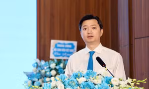 Anh Nguyễn Minh Triết - Ủy viên dự khuyết Trung ương Đảng, Bí thư Thường trực Trung ương Đoàn, Chủ tịch Trung ương Hội Sinh viên Việt Nam phát biểu chỉ đạo tại đại hội.