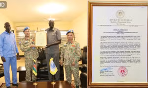 Công thư đặc biệt của Chính phủ Nam Sudan gửi tới Công binh Việt Nam