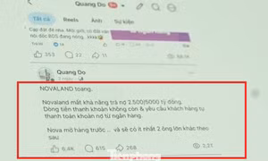 Công an làm việc người đăng tin doanh nghiệp địa ốc Novaland phá sản để 'câu like', 'câu view'