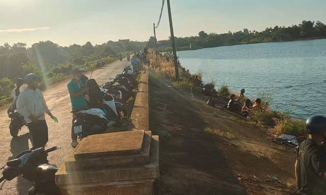 Vỡ lồng bè, 1.000 con cá lăng sổng ra hồ, người dân ùn ùn kéo đến câu