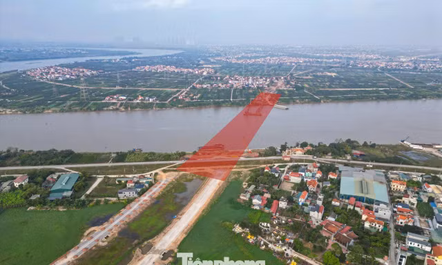 Toàn cảnh công trường thi công cầu Mễ Sở rộng 4 làn xe nối Hà Nội - Hưng Yên