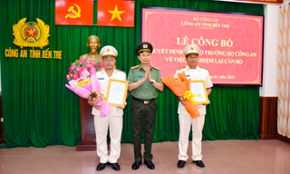 Bổ nhiệm lại 2 Phó Giám đốc Công an tỉnh Bến Tre
