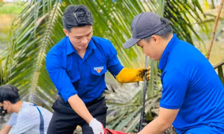 Chiến sĩ tình nguyện Bến Tre tu sửa hơn 30km đường nông thôn