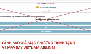 Giả mạo Vietnam Airlines tặng vé máy bay, lấy thông tin cá nhân