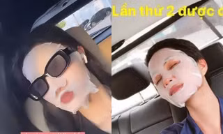 Phương Nhi, H'Hen Niê tranh thủ đắp mặt nạ mọi lúc mọi nơi
