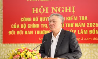 Công bố quyết định kiểm tra của Bộ Chính trị với Ban Thường vụ Tỉnh ủy Lâm Đồng