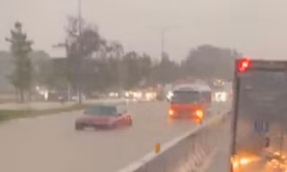 Mưa lớn tại Bình Dương, đường hóa sông, cây gãy đè xe máy
