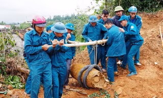 Quả bom được người dân phát hiện khi đào móng nhà.