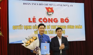 Ban Bí thư Trung ương Đoàn ra quyết định chuẩn y Bí thư Tỉnh đoàn Nghệ An
