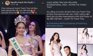 Dàn người đẹp Việt chúc mừng Thanh Thủy đăng quang Miss International 2024