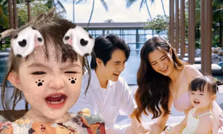Bé Winnie thức đến tận 12 giờ khuya chờ Đông Nhi, biểu cảm nịnh mẹ nhận "bão like"
