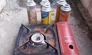 Bình gas mi ni phát nổ tại hội thi nấu ăn đã gây bỏng cho nhiều người. Ảnh minh họa