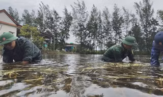 Bộ đội giúp người dân vùng biên khắc phục hậu quả mưa lũ