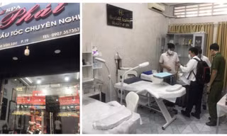 Cơ sở phẫu thuật thẩm mỹ không phép núp bóng dưới dạng “dịch vụ cắt tóc, uốn tóc, gội đầu” trên địa bàn quận Bình Thạnh (ảnh: Sở Y tế TP)