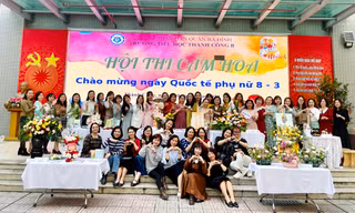 Trường Tiểu học Thành Công B mở hội thi cắm hoa, hưởng ứng ngày Quốc tế phụ nữ