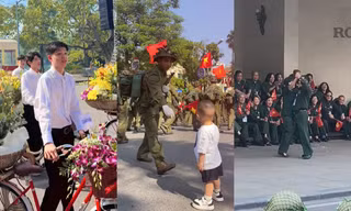 Clip "nghìn tim" dịp 70 năm Giải phóng Thủ đô: Em bé xem diễu hành, Gen Z "tia trai đẹp"