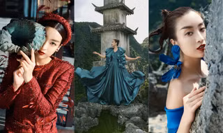Hoa hậu Đỗ Mỹ Linh leo 500 bậc thang của Hang Múa để có bộ ảnh thời trang đẹp đắm say