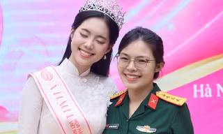 Giây phút Á hậu Châu Anh gặp lại chị gái Đại uý 