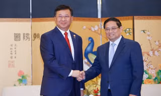 Thủ tướng Phạm Minh Chính tiếp lãnh đạo tập đoàn làm 20.000 km đường sắt cao tốc Trung Quốc