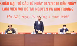 Đề nghị Bộ TN&MT báo cáo cụ thể việc nhận đơn thư, giải quyết khiếu nại, tố cáo