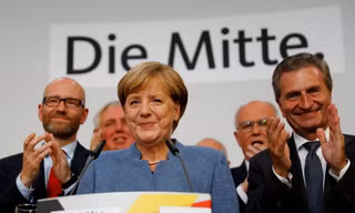 Liên đảng bảo thủ CDU/CSU của bà Merkel thắng trong bầu cử Đức 2017. Ảnh: Reuters