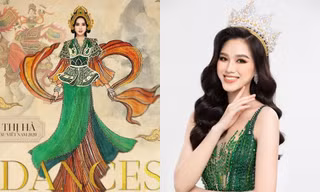 Hoa hậu Đỗ Thị Hà mang trang phục nữ tướng tới phần trình diễn múa ở Miss World 2021