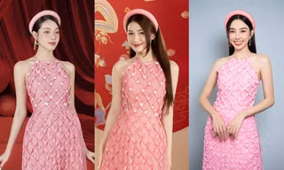 Mặc "đụng hàng" Thùy Tiên, Hòa Minzy khôn khéo đổi dáng áo dài để hợp với chiều cao