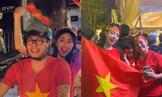 Dàn hậu cổ vũ ĐT Việt Nam: Hoa hậu Thanh Thủy, Thùy Tiên xuống đường “đi bão”