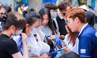 Tân sinh viên được các mentor hướng dẫn khi nhập học 