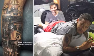 Neymar xăm hình mới bên bắp chân