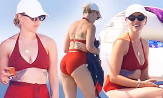‘Góa phụ đen’ Scarlett Johansson diện bikini lộ bụng ngấn mỡ vẫn gợi cảm