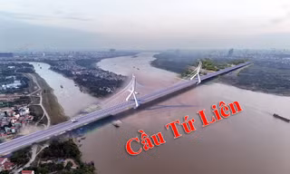 Toàn cảnh vị trí dự kiến xây dựng cầu Tứ Liên qua sông Hồng