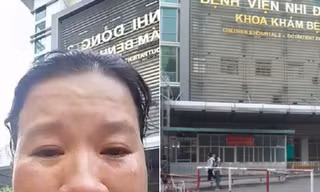 Vụ người phụ nữ ôm con livestream khóc trước cổng bệnh viện: Công an thực nghiệm hiện trường 