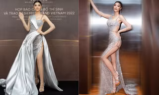 Á hậu Kiều Loan gây chú ý với màn thay váy trong tích tắc trên thảm đỏ họp báo Miss Grand Vietnam