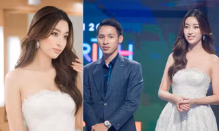 Đỗ Mỹ Linh diện váy cúp ngực nóng bỏng, sánh vai tiền vệ Hùng Dũng trên thảm đỏ VTV Awards