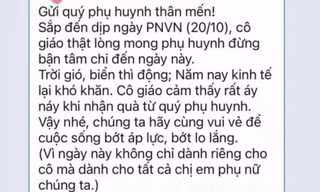 Xôn xao tin nhắn cô giáo 'mong phụ huynh đừng bận tâm' chuyện quà ngày 20/10