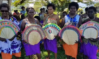 Phụ nữ Bougainville dự một lễ kỷ niệm hòa giải diễn ra trong tháng 11. Ảnh: Getty Images.