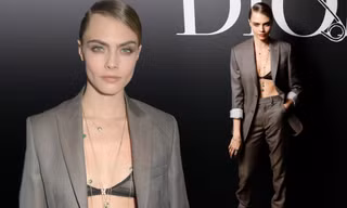 Siêu mẫu Cara Delevingne phanh áo khoe nội y đi sự kiện