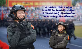 Lê Hà Anh - ‘Bông hồng thép’ của Học viện Cảnh sát Nhân dân dẫn đầu khối Nữ Chiến sĩ Cảnh sát đặc nhiệm sáng 7/5