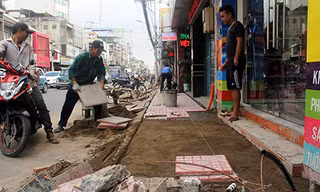 Thi công làm vỉa hè ở TPHCM.