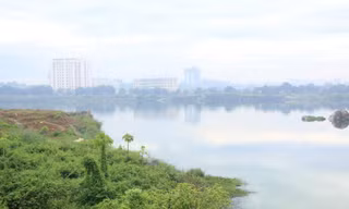 Khu vực hồ Đá - nơi anh Trí tử nạn.