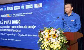 Anh Nguyễn Hải Minh phát biểu tại chương trình.