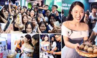 MC Khánh Vy trải nghiệm chụp ảnh công nghệ, quét mã QR tại lễ hội mua sắm Ngày Thẻ Việt Nam 2023