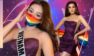 Trước thềm Chung kết, Hoa hậu Khánh Vân diện trang phục nổi bật ủng hộ cộng đồng lục sắc