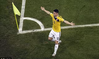 Colombia-Uruguay (2-0): Chiến thắng của James Rodriguez