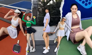 Mỹ nhân Việt trên sân pickleball: Tiểu Vy, Đỗ Hà chuộng kiểu váy "hot trend"